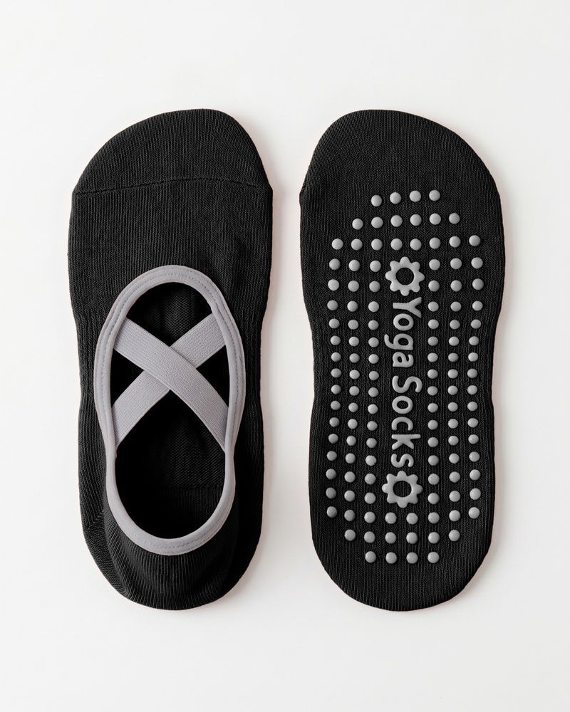 Женские антискользящие носки для йоги, пилатеса и фитнеса Nordvik BalanceFit Black