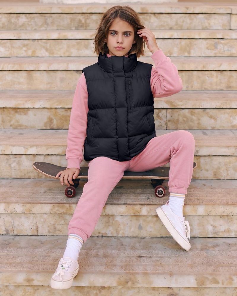 Дитячий утеплений жилет LAREN kids Urban Shield з високим коміром Wind-Block Black, 120