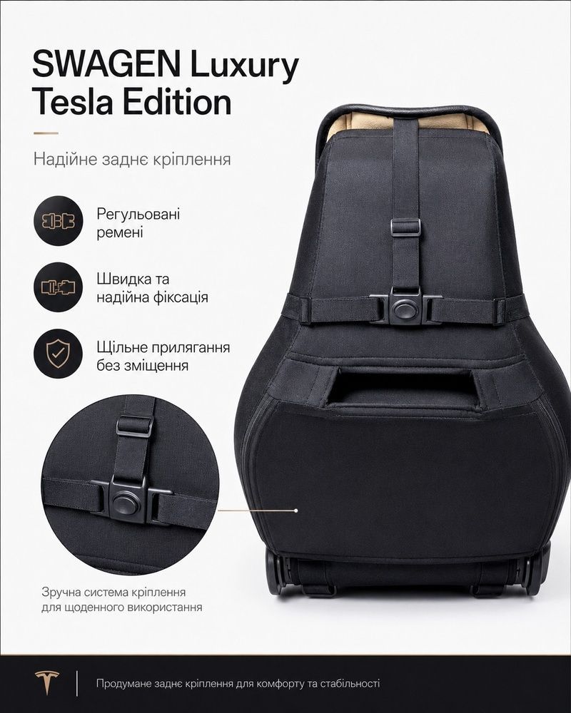 Накидки для сидінь SWAGEN Luxury Tesla Edition Black