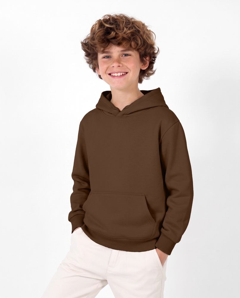 Дитяче утеплене худі Nordvik Arctic Core Hoodie на флісі базове оверсайз Brown, 120