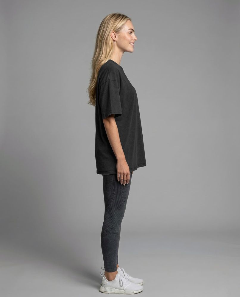 Футболка унісекс Oversize Boxy Fit Nordvik Urban Shadow: Stone-Wash Graphite Black, S