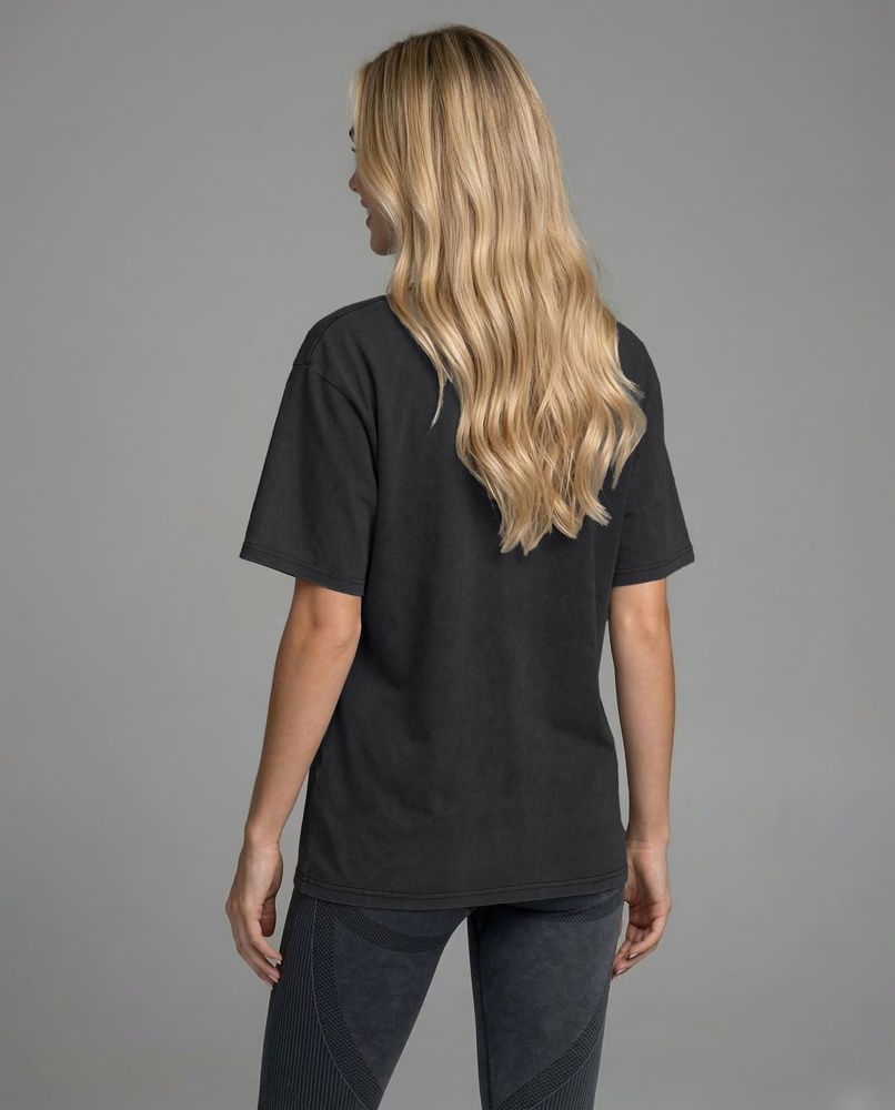 Футболка унісекс Oversize Boxy Fit Nordvik Urban Shadow: Stone-Wash Graphite Black, S