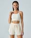 Жіночі спортивні шорти 2-в-1 з подвійним поясом Nordvik AuraStride Double-Waist Cool-Touch Coconut White, L