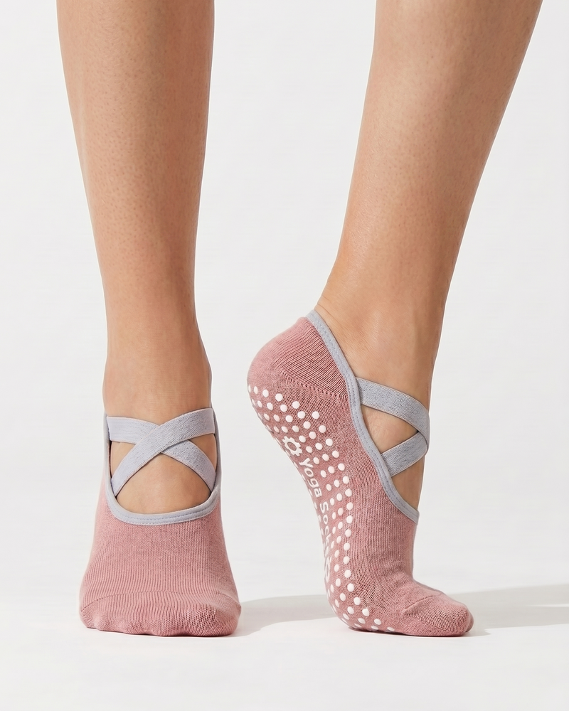 Жіночі антиковзні шкарпетки для йоги, пілатесу та фітнесу Nordvik BalanceFit Pink