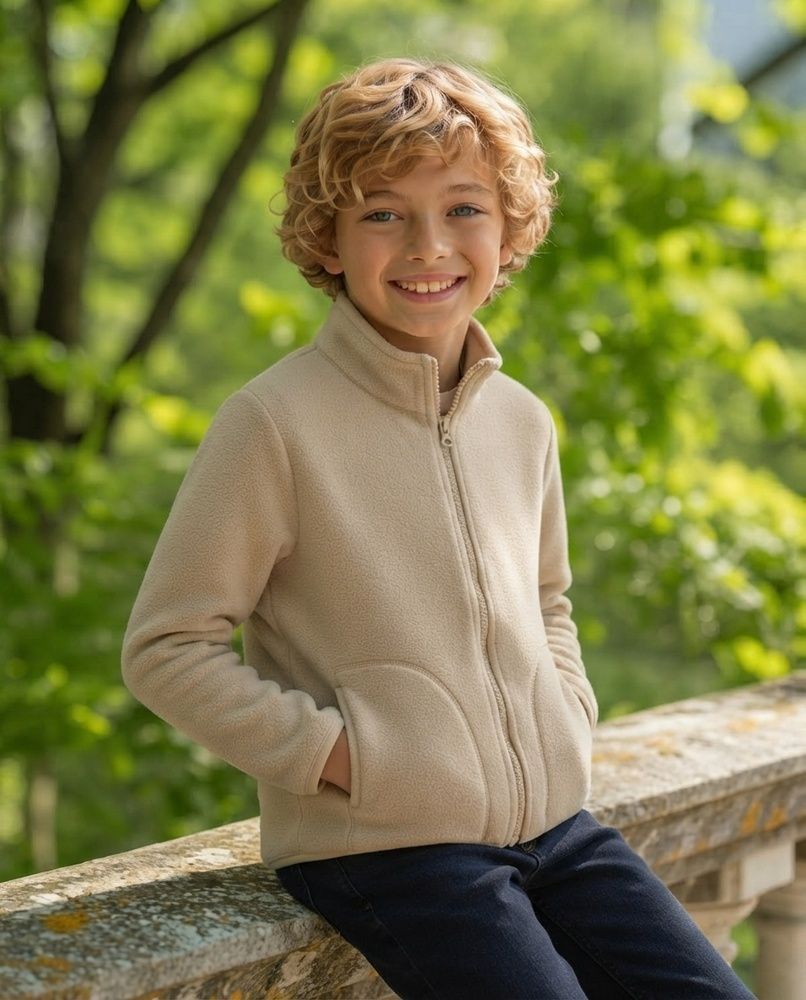 Дитяча флісова толстовка Nordvik kids FrostGuard на блискавці Beige, 120