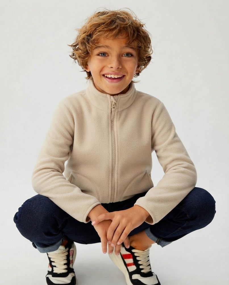 Дитяча флісова толстовка Nordvik kids FrostGuard на блискавці Beige, 120
