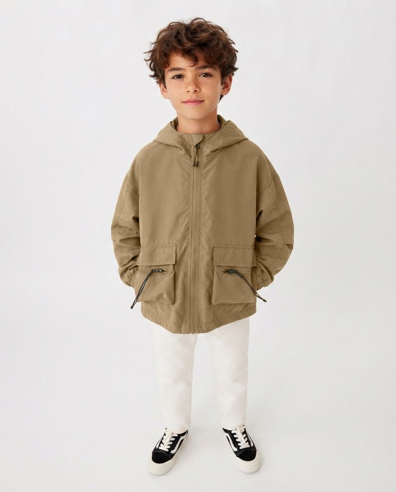 Детская демисезонная водонепроницаемая куртка-ветровка LAREN kids Core Edition Beige, 120