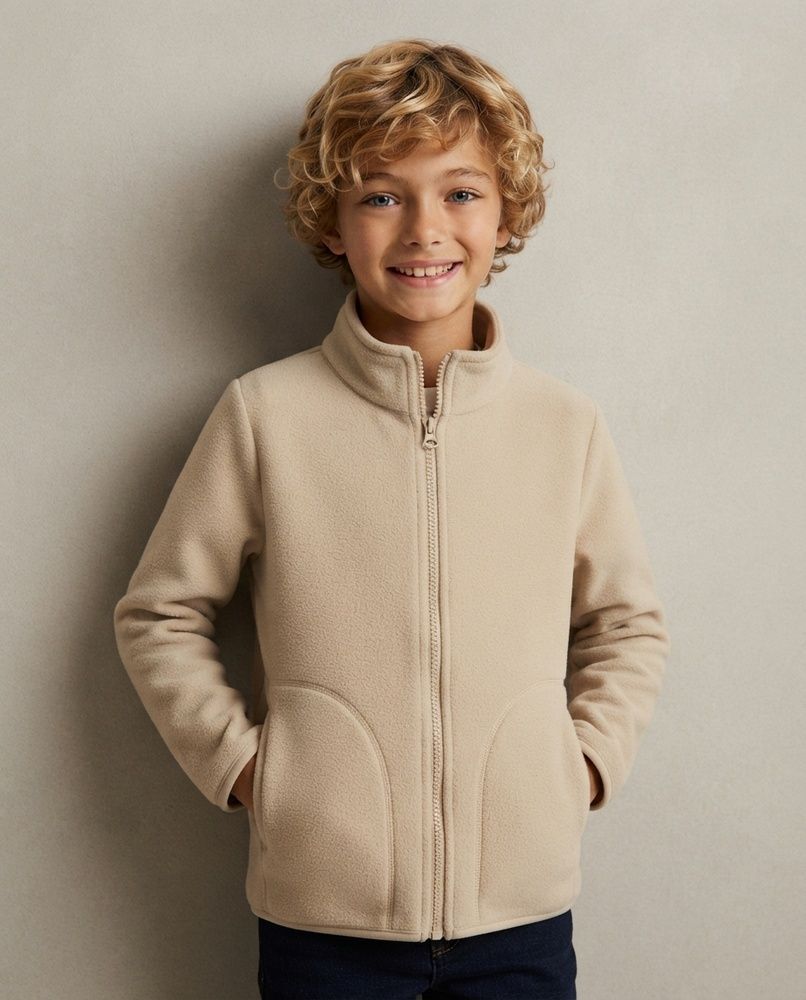 Дитяча флісова толстовка Nordvik kids FrostGuard на блискавці Beige, 120