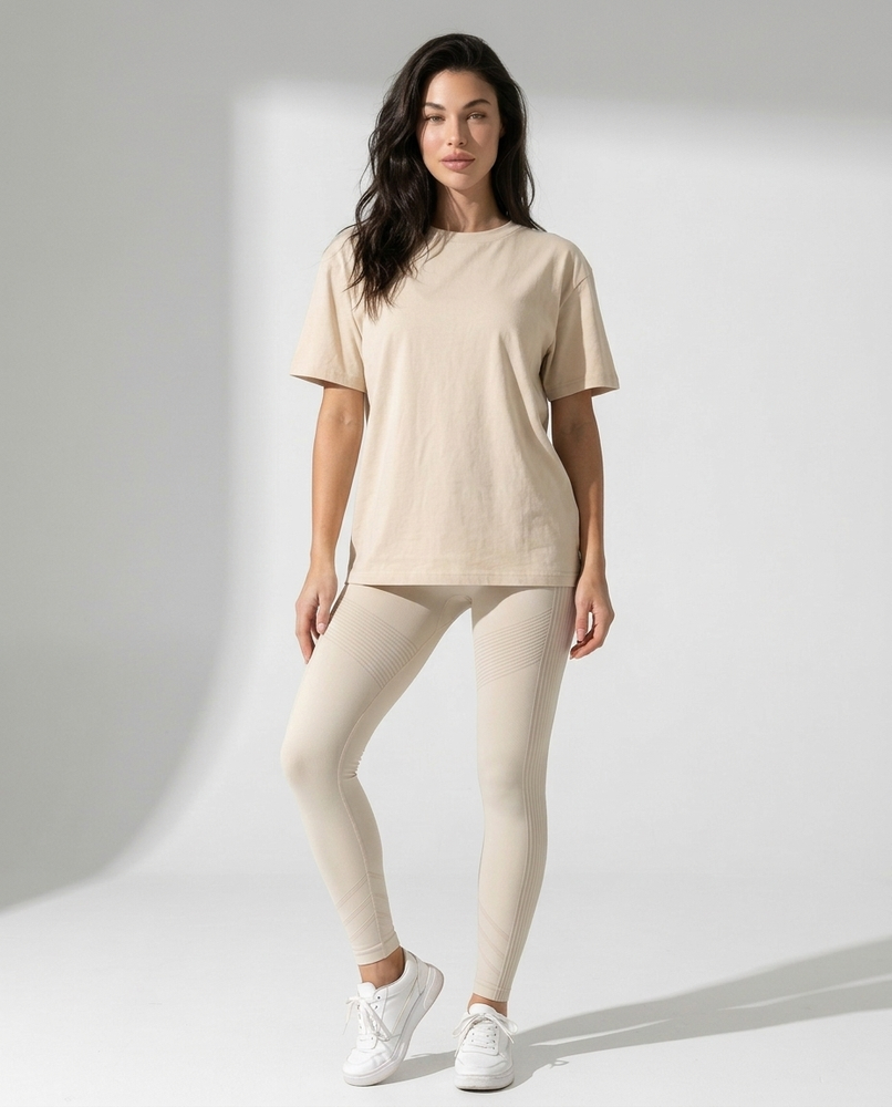 Жіночі безшовні легінси Nordvik Peach-Power: 3D Push-Up Effect Beige
