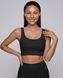 Женский спортивный топ Nordvik Ribbed-Motion Sculpt: Бесшовная поддержка Pulse-Pro в рубчике с эффектом Cool-Touch Black