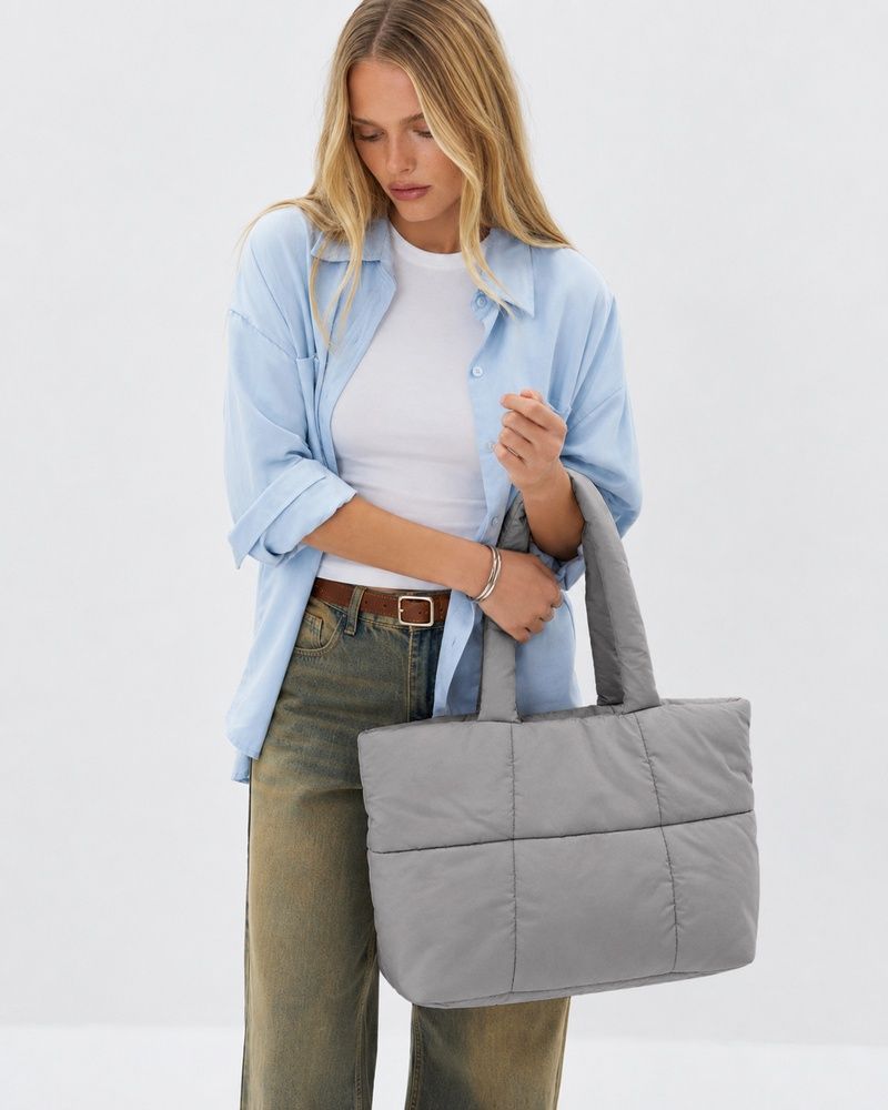 Женская стеганая сумка LAREN Cloud Line Bag Grey