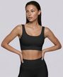 Женский спортивный топ Nordvik Ribbed-Motion Sculpt: Бесшовная поддержка Pulse-Pro в рубчике с эффектом Cool-Touch Black