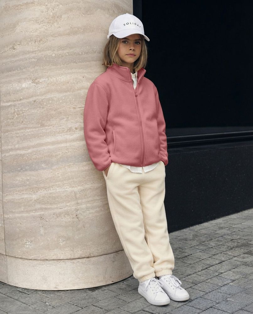 Дитяча флісова куртка на блискавці Nordvik kids Polar Explorer утеплена хутром Pink, 120