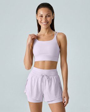 Женские спортивные шорты 2-в-1 с двойным поясом Nordvik AuraStride Double-Waist Cool-Touch Purple, L