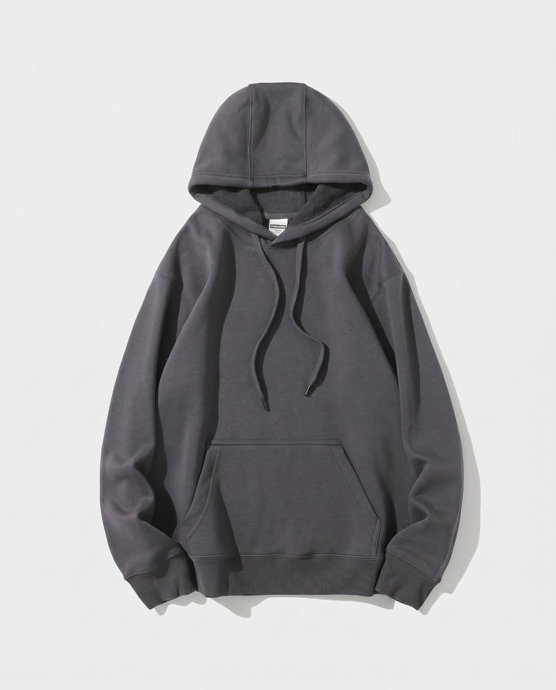 Премиальное мужское худи на флисе Nordvik Polar Fleece Hoodie Grey, M