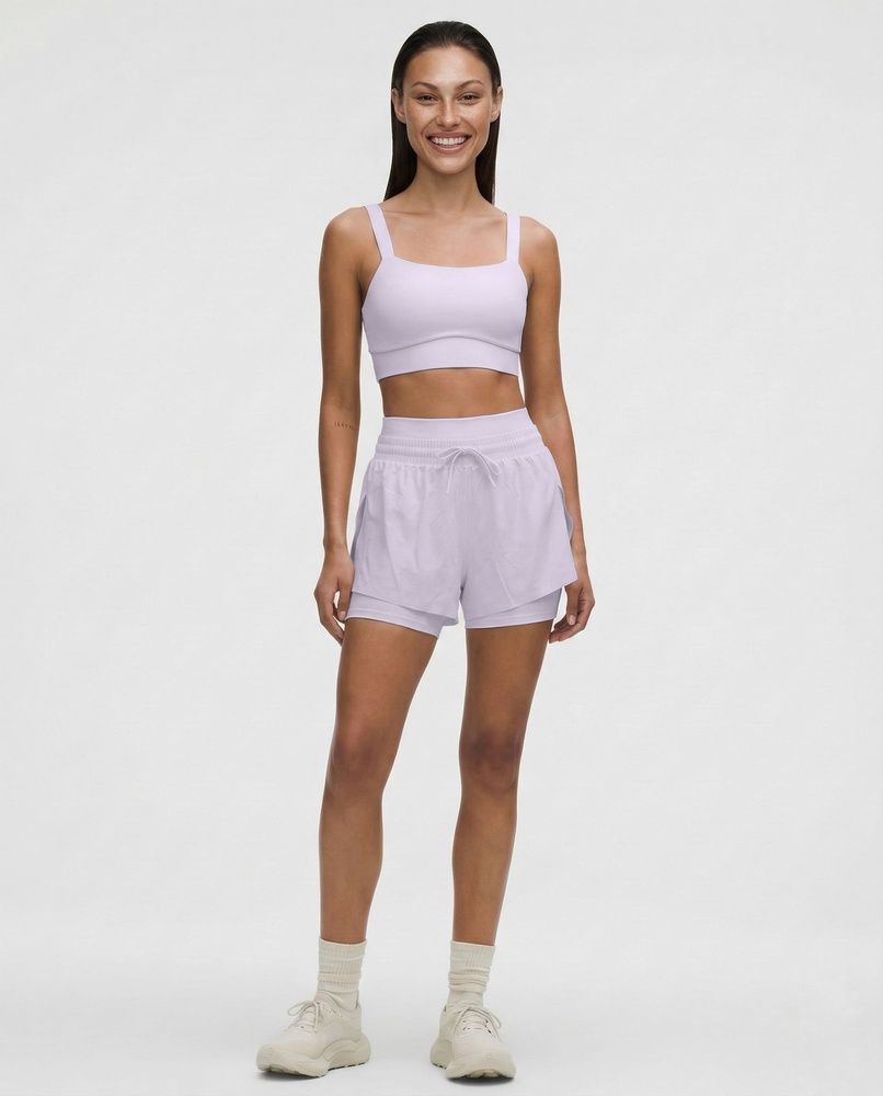 Женские спортивные шорты 2-в-1 с двойным поясом Nordvik AuraStride Double-Waist Cool-Touch Purple, L
