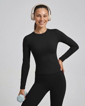 Женский спортивный лонгслив Nordvik Pro-Fit Dry Run: Slim Line Black, XL