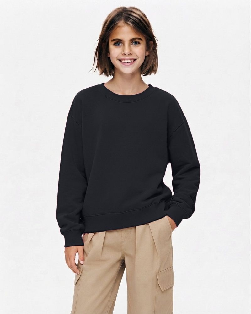 Детский свитшот Nordvik kids Urban Essential из натурального хлопка 280g Black, 120