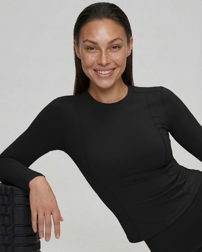 Женский спортивный лонгслив Nordvik Pro-Fit Dry Run: Slim Line Black, XL