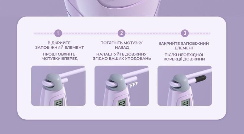 Електронна скакалка з лічильником стрибків та калорій Weizer SmartRope Violet (RT-SR300-Violet)