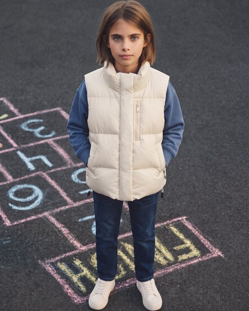 Дитячий утеплений жилет LAREN kids Urban Shield з високим коміром Wind-Block Milk, 120