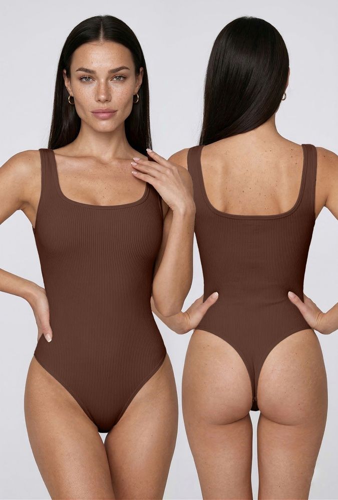 Компрессионное боди Nordvik Sculpt-Body Halter-Neck: Моделирующий эффект Second-Skin и открытая анатомическая спинка Brown