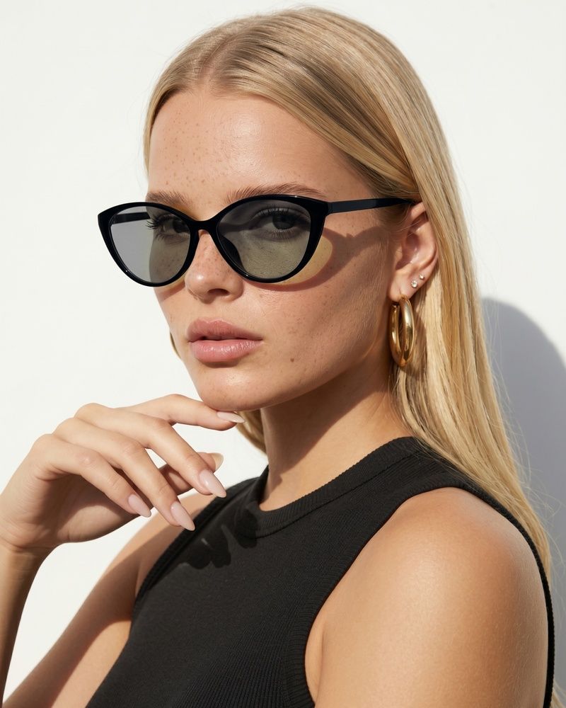 Женские солнцезащитные очки Nordvik Siren имиджевые Cat Eyes Black