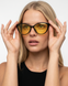 Жіночі сонцезахисні окуляри Nordvik Siren іміджеві Cat Eyes Black-Yellow