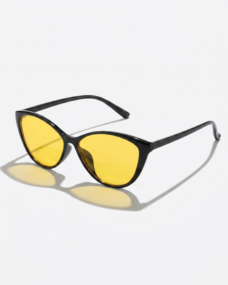 Жіночі сонцезахисні окуляри Nordvik Siren іміджеві Cat Eyes Black-Yellow