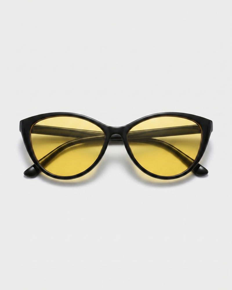 Жіночі сонцезахисні окуляри Nordvik Siren іміджеві Cat Eyes Black-Yellow
