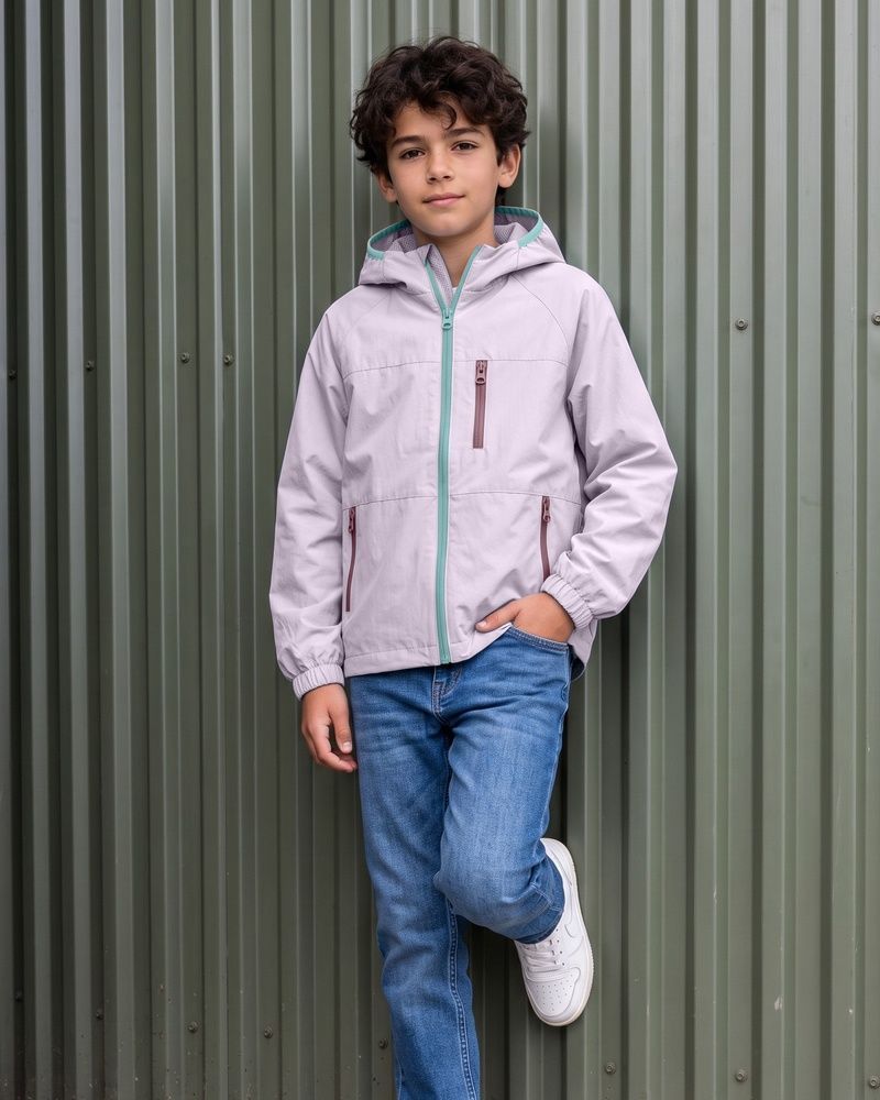 Детская ветрозащитная куртка-ветровка Nordvik kids Aero-Shell с капюшоном Purple, 130