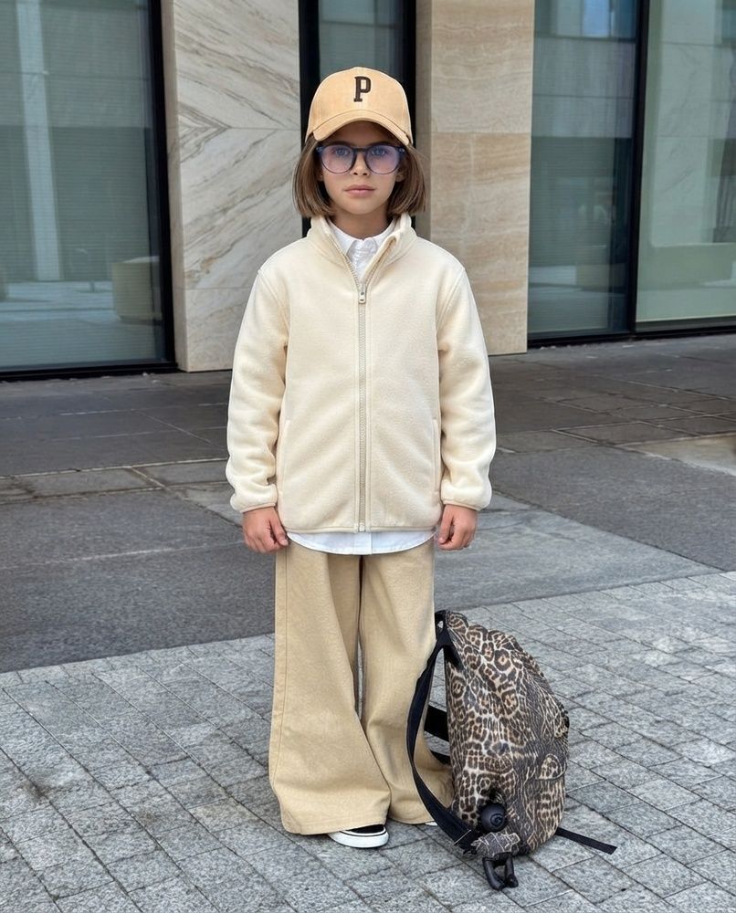 Детская флисовая куртка на молнии Nordvik kids Polar Explorer утепленная мехом Cream, 120