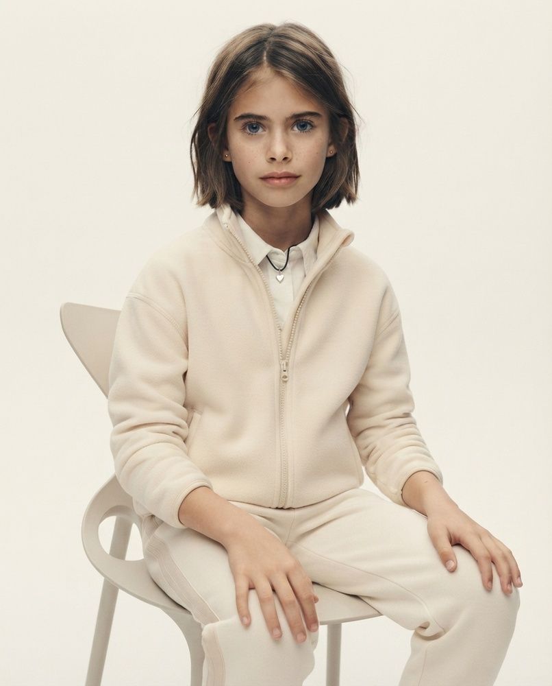 Детская флисовая куртка на молнии Nordvik kids Polar Explorer утепленная мехом Cream, 120