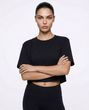 Жіноча спортивна футболка кроп-топ Oversize Nordvik AuraCrop Soft-Touch Black