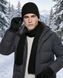 Мужской зимний вязаный термокомплект 3в1 Nordvik SummitKnit Pro - шапка на флисе, длинный шарф и сенсорные антискользящие перчатки Black