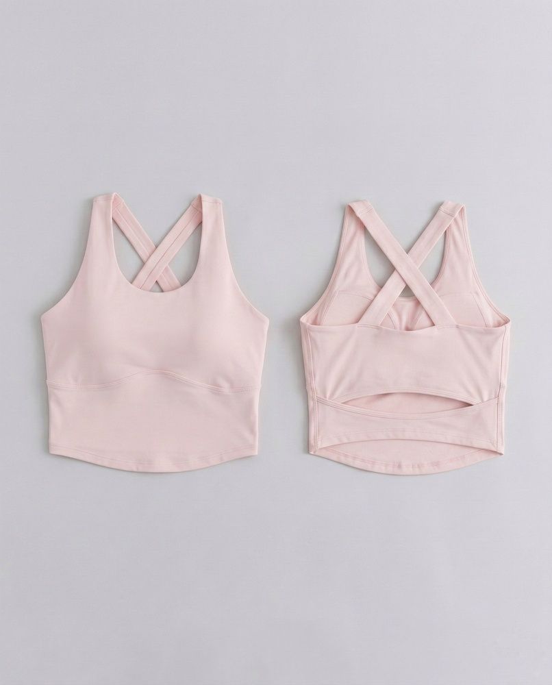 Женский спортивный топ Nordvik Ice-Breeze: Fixed Cup & Cross-Back Pink