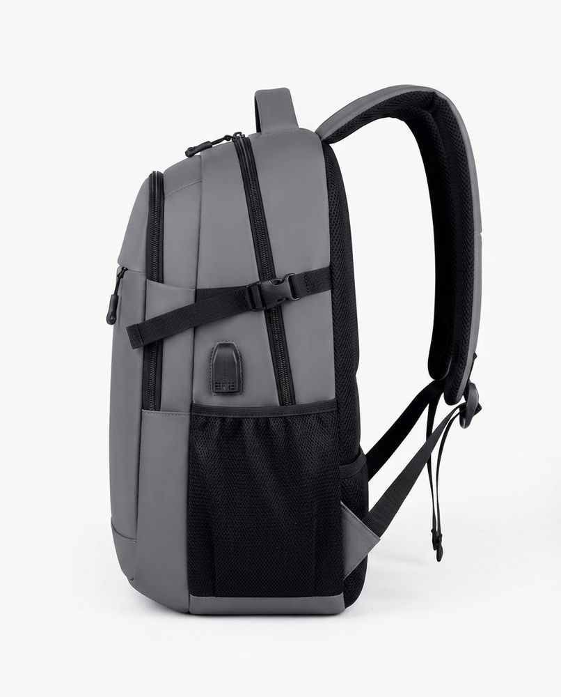 Городской мужской рюкзак для ноутбука Nordvik Apex Pro Grey с USB