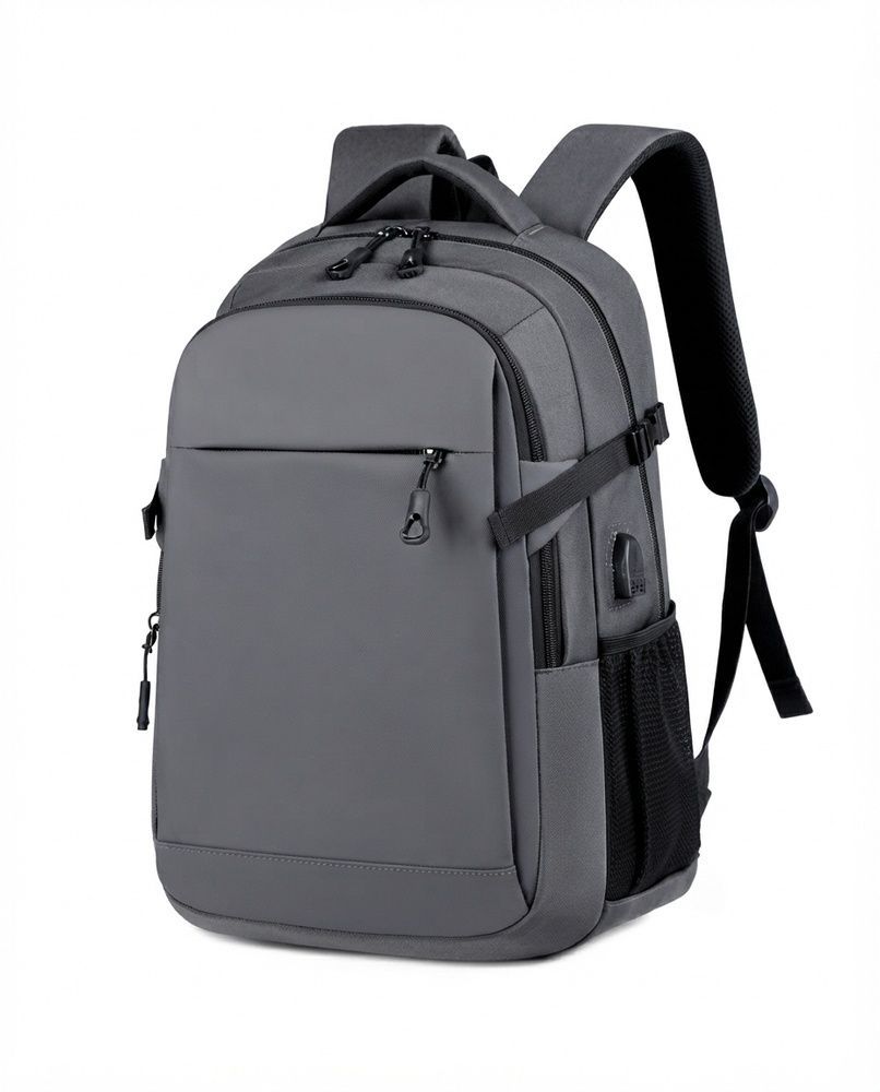 Городской мужской рюкзак для ноутбука Nordvik Apex Pro Grey с USB