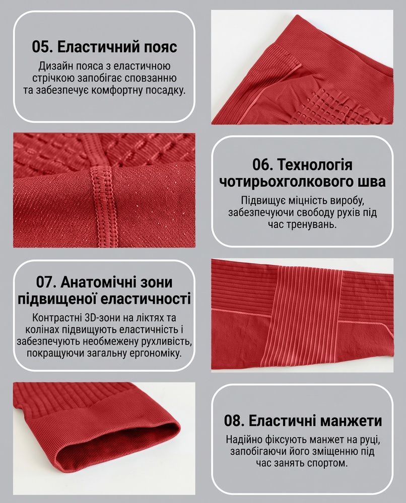 Жіноча безшовна термобілизна Nordvik Alpine ThermoShield з мериносовою вовною, вологовідведенням, самонагрівом та 3D-компресією Red, M