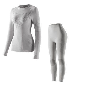 Термобілизна жіноча бесшовна Nordvik BioFlex PRO Seamless Grey комплект