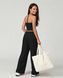 Женский прогулочный костюм Nordvik Urban-Flow: Широкие брюки Palazzo и моделирующий топ Halter-Neck Black