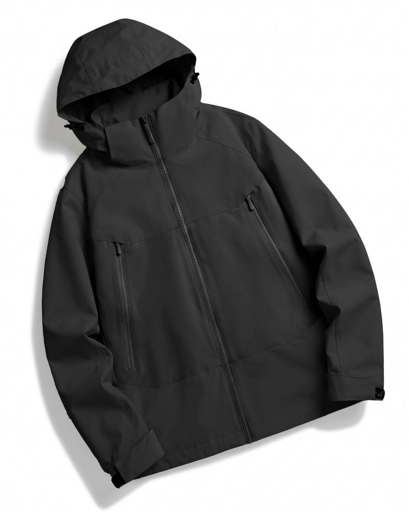 Мужская водоотталкивающая и ветрозащитная куртка Nordvik Explore Aero-Shield Softshell с отстегивающимся капюшоном Black, 2XL
