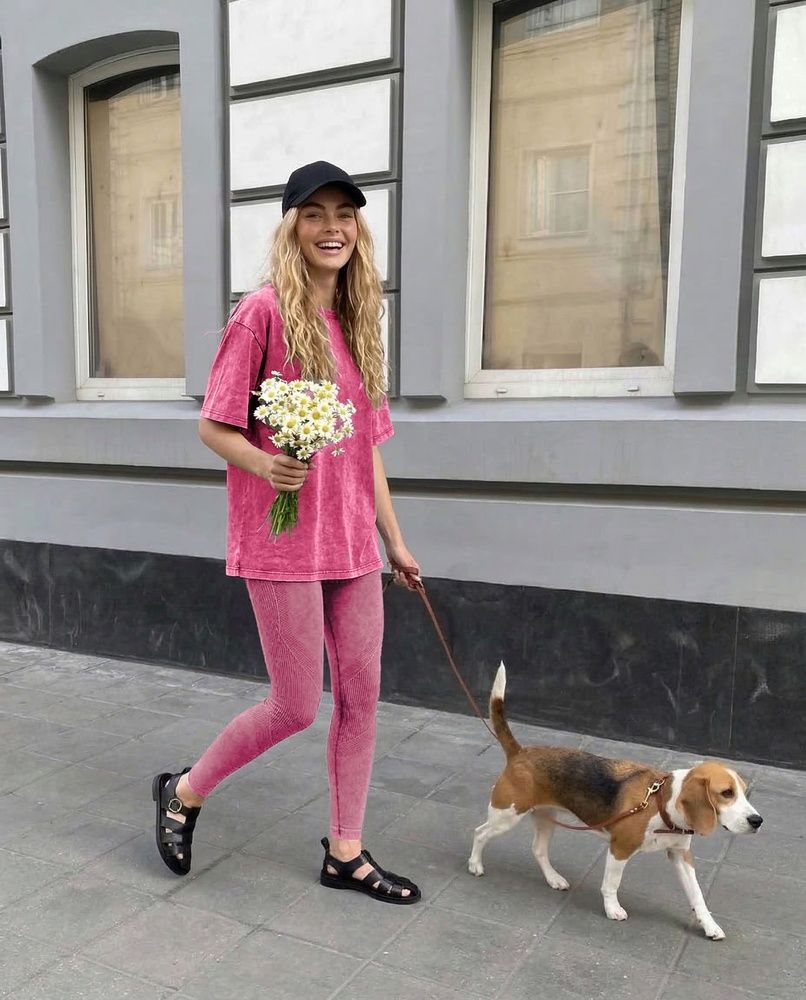 Футболка унісекс Oversize Boxy Fit Nordvik Urban Shadow: Stone-Wash Pink, S