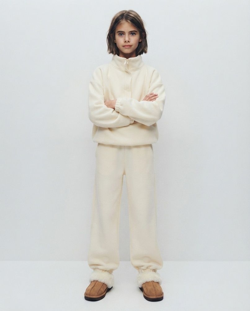 Дитячий флісовий костюм Nordvik kids Polar-Fleece оверсайз Cream, 140