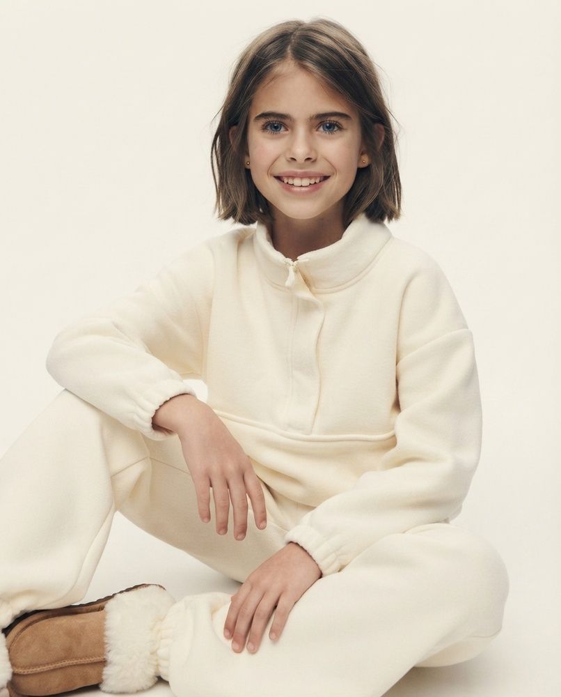 Дитячий флісовий костюм Nordvik kids Polar-Fleece оверсайз Cream, 140