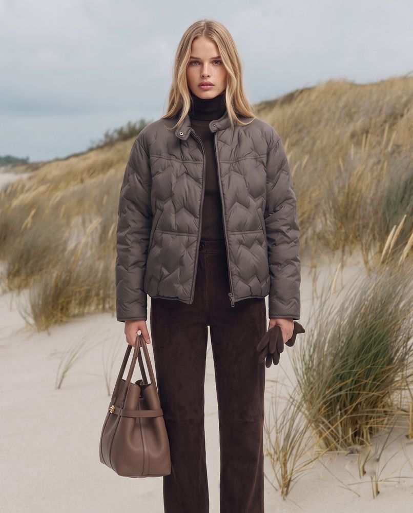 Женский пуховик LAREN AeroDown Luxe Short Puffer Brown, M