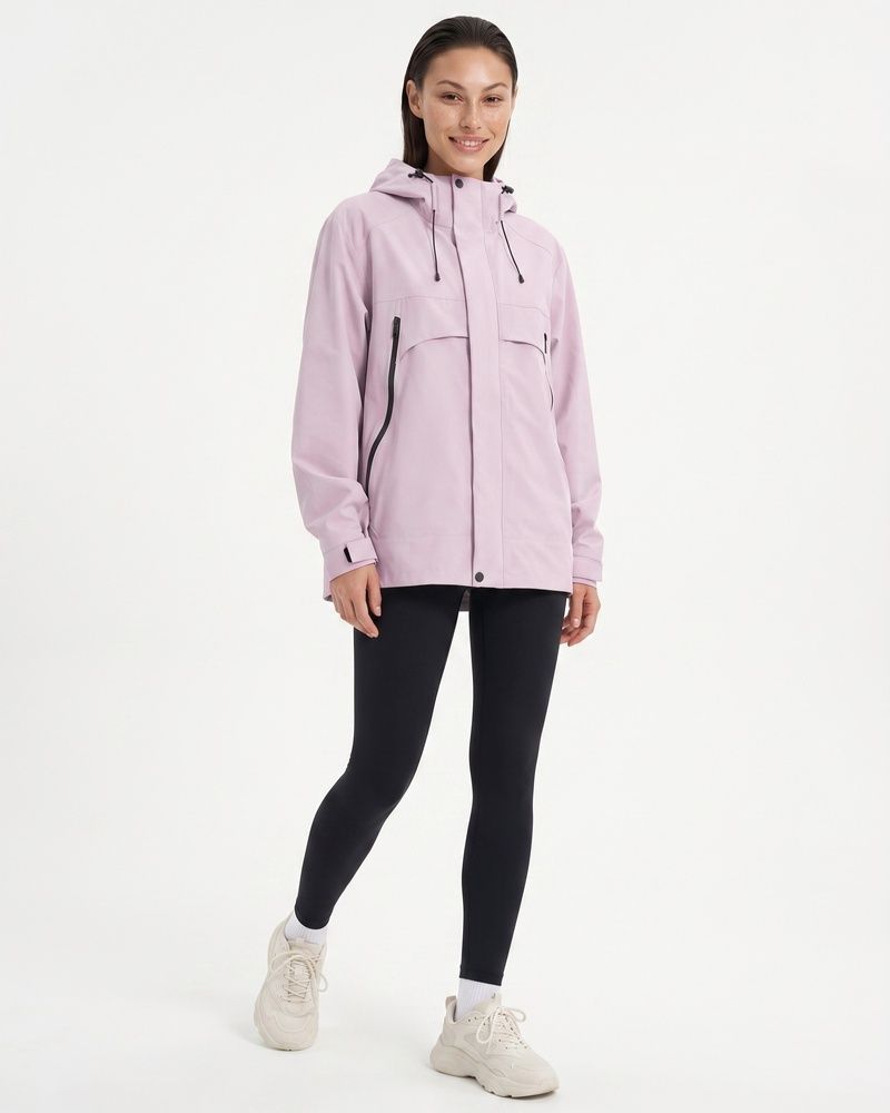 Женская водонепроницаемая ветровка Nordvik StormShield с капюшоном для активного отдыха Pink, XS