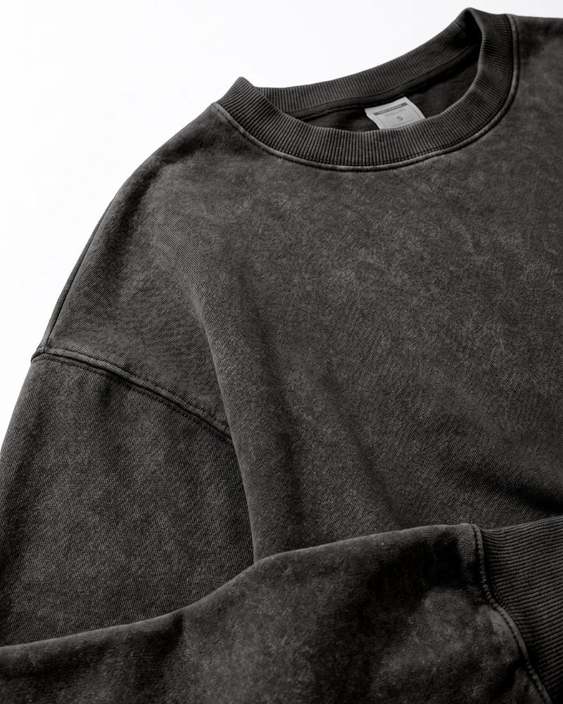 Мужской оверсайз свитшот LAREN Vintage Wash Crewneck Black, M