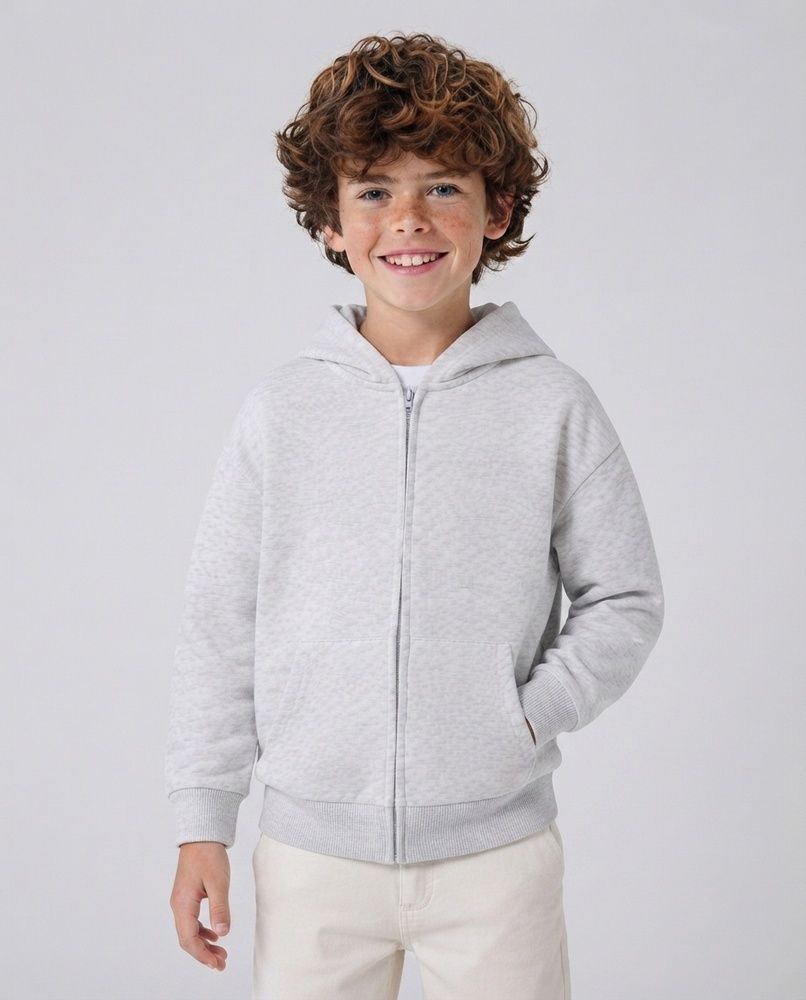 Детское теплое худи на молнии Nordvik CloudSoft Zip Hoodie Grey, 120