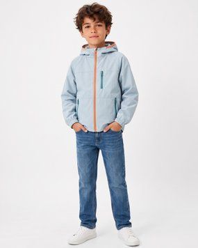 Дитяча вітрозахисна куртка-вітрівка Nordvik kids Aero-Shell з капюшоном Light Blue, 130